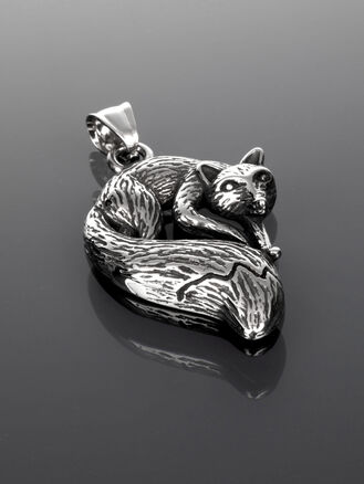 Luxusní masivní přívěsek ve tvaru lišky z chirurgické oceli 