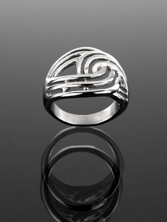 Exkluzivní masivní prstýnek z chirurgické oceli s třemi proužky ve tvaru kapek