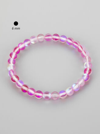 Okouzlující růžový překrásný náramek z 0,6 cm velkých korálků aqua aura