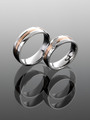 Exkluzivní sada prstýnků pro pár z chirurgické oceli s rytým proužkem měděné barvy nebo krystaly