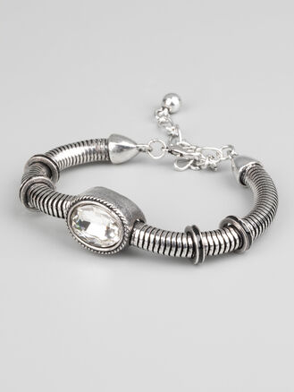 Fashion Jewelry masivní náramek s čirým krystalem