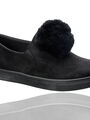 Fashion world Dámské semišové slip-on tenisky s bambulí