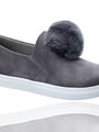 Fashion world Dámské semišové slip-on tenisky s bambulí