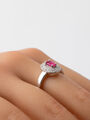 Prsten PINK OVAL se zirkony