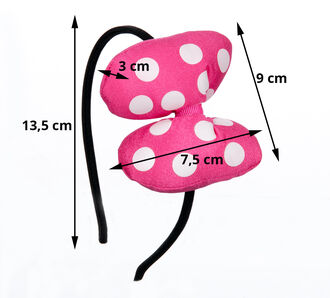 Fashion Icon Čelenka puntíkovaná mašle HANDMADE Minnie 6ks mix
