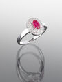 Prsten PINK OVAL se zirkony