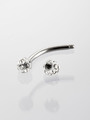 Banánek piercing do obočí s drobnými čirými krystaly z chirurgické oceli