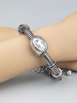 Fashion Jewelry masivní náramek s čirým krystalem