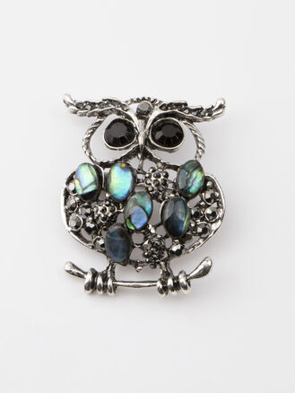 Fashion Jewelry brož sovička z perleti paua