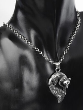 Luxusní masivní přívěsek ve tvaru lišky z chirurgické oceli 