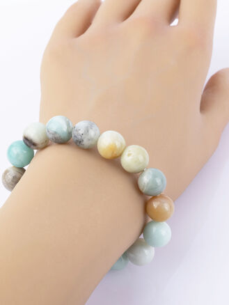 Krásný masivní náramek z korálků amazonitu