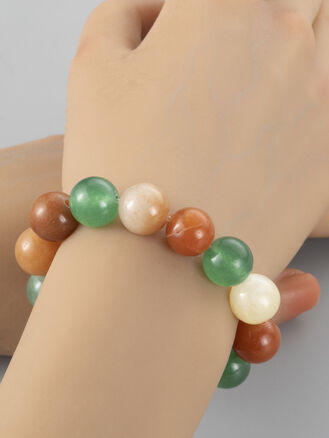 Překrásný náramek z různobarevných korálků kalcitu, velikost kuliček 12 mm