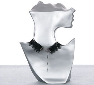 Fashion Icon Náhrdelník gothic choker krajka černý