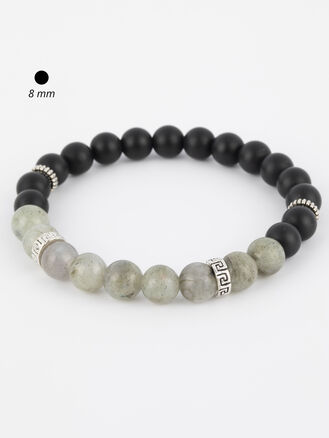 Exkluzivní náramek z korálků achátu a lávového kamene