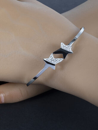 Stylový náramek z chirurgické oceli hvězdy