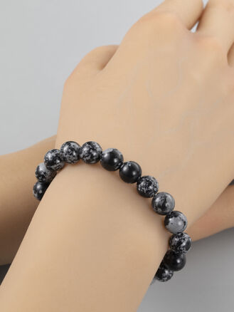 Exluzivní náramek z obsidiánu vločkový