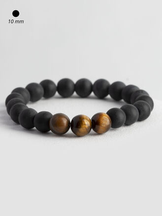 Kombinovaný pánský náramek (lávový kámen,tygří oko)