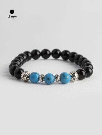 Krásný náramek z onyxu a tyrkenitu