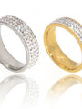 Prsten Diamond Gold s krystalky - ocelový