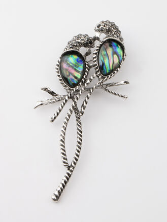 Fashion Jewelry brož papoušci z perleti paua