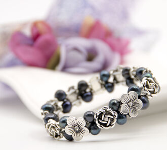 Fashion Icon Náramek vintage říční perly