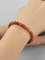 Elegantní jemný náramek z kulatých korálků karneolu velikost 0,6cm