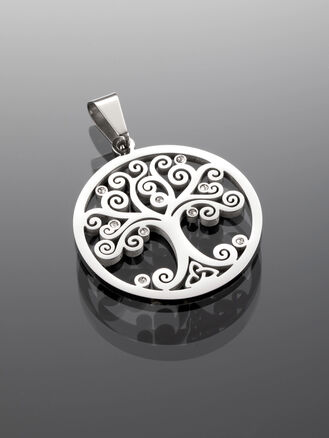 Exkluzivní přívěsek s motivem masivního stromu života s drobnými krystaly