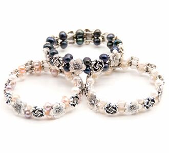 Fashion Icon Náramek vintage říční perly