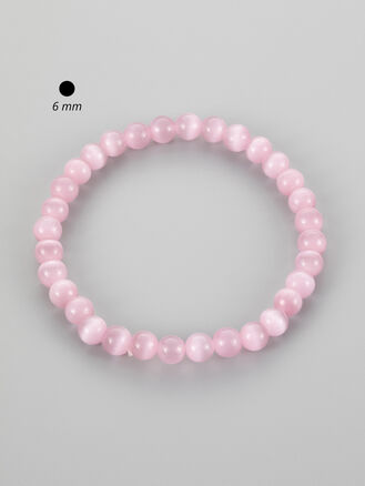 Krásný drobný náramek z korálků světle růžového ulexitu o průměru 0,6 cm