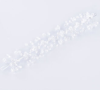Svatební ozdoba do vlasů - čelenka Diamond Flowers krystalky a perly do vlasů