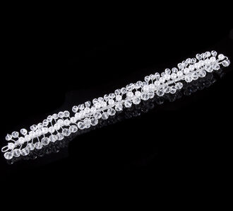 Svatební ozdoba do vlasů - čelenka Diamond crystal krystalky a perly do vlasů