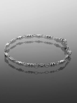 Ocelový jemný náramek s kytičkami