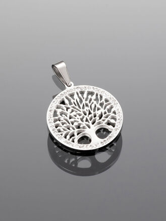 Luxusní přívěsek s motivem stromu života s drobnými čirými krystaly