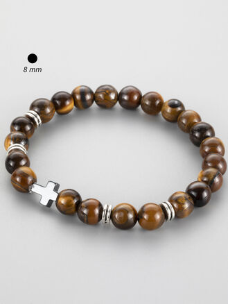 Krásný masivní náramek z korálků tygřího oka