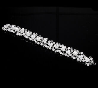 Svatební ozdoba do vlasů - čelenka crystal krystalky a perly do vlasů