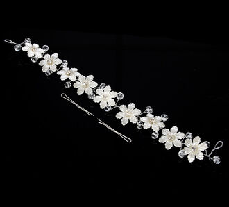 Svatební ozdoba do vlasů - čelenka Pearl krystalky a perly do vlasů