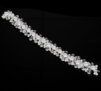 Svatební ozdoba do vlasů - čelenka Diamond crystal krystalky a perly do vlasů