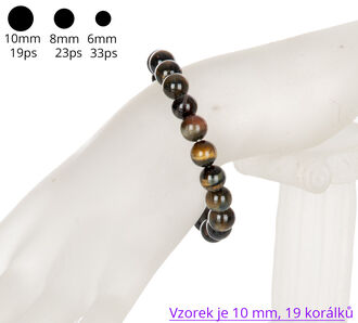 Fashion Icon Náramek Tygří a sokolí oko korálky 10 mm
