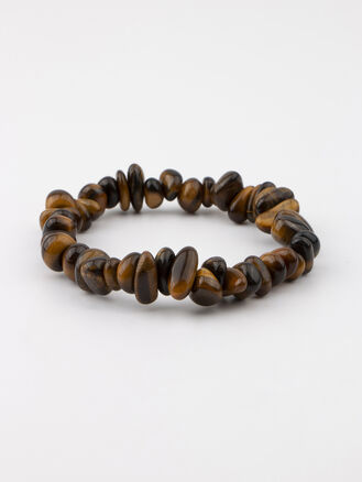 Exluzivní náramek z nestejně velkých plochých korálků polodrahokamu tygří oko
