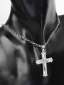 Krásný přívěsek ve tvaru kříže s Ježíšem z chirurgické oceli 