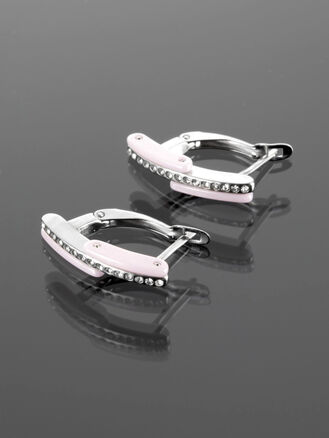 Exkluzivní náušnice v moderním tvaru s drobnými krystaly a keramikou