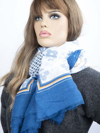 Delfin lehká dámská šála s ornamenty