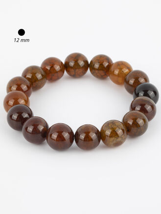 Krásný masivní náramek z korálků achátu