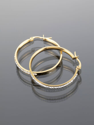 Fashion Icon kruhové náušnice z chirurgické oceli zlaté barvy se třpytivými kamínky