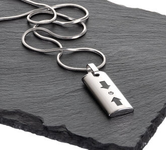 Přívěsek obdélníkový plát se zirkonem a šipkami