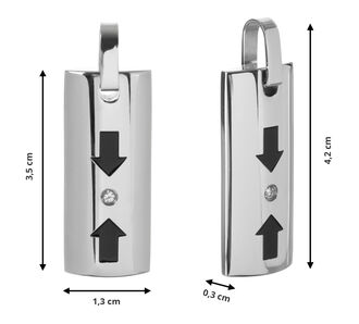 Přívěsek obdélníkový plát se zirkonem a šipkami