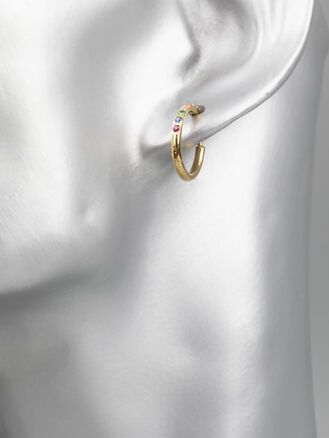 Luxusní kruhové náušnice z chirurgické oceli s barevnými krystaly