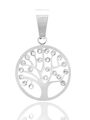 Přívěsek kulatý z chirurgické oceli - Strom života s krystalky
