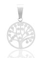 Přívěsek kulatý z chirurgické oceli - Strom života s krystalky