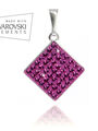 Přívěsek čtverec s krystalky Swarovski elements
